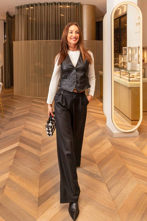 Wide black trousers