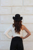 Brown one-shoulder sweater