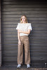 Beige straight trousers