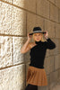 Beige pleated skirt